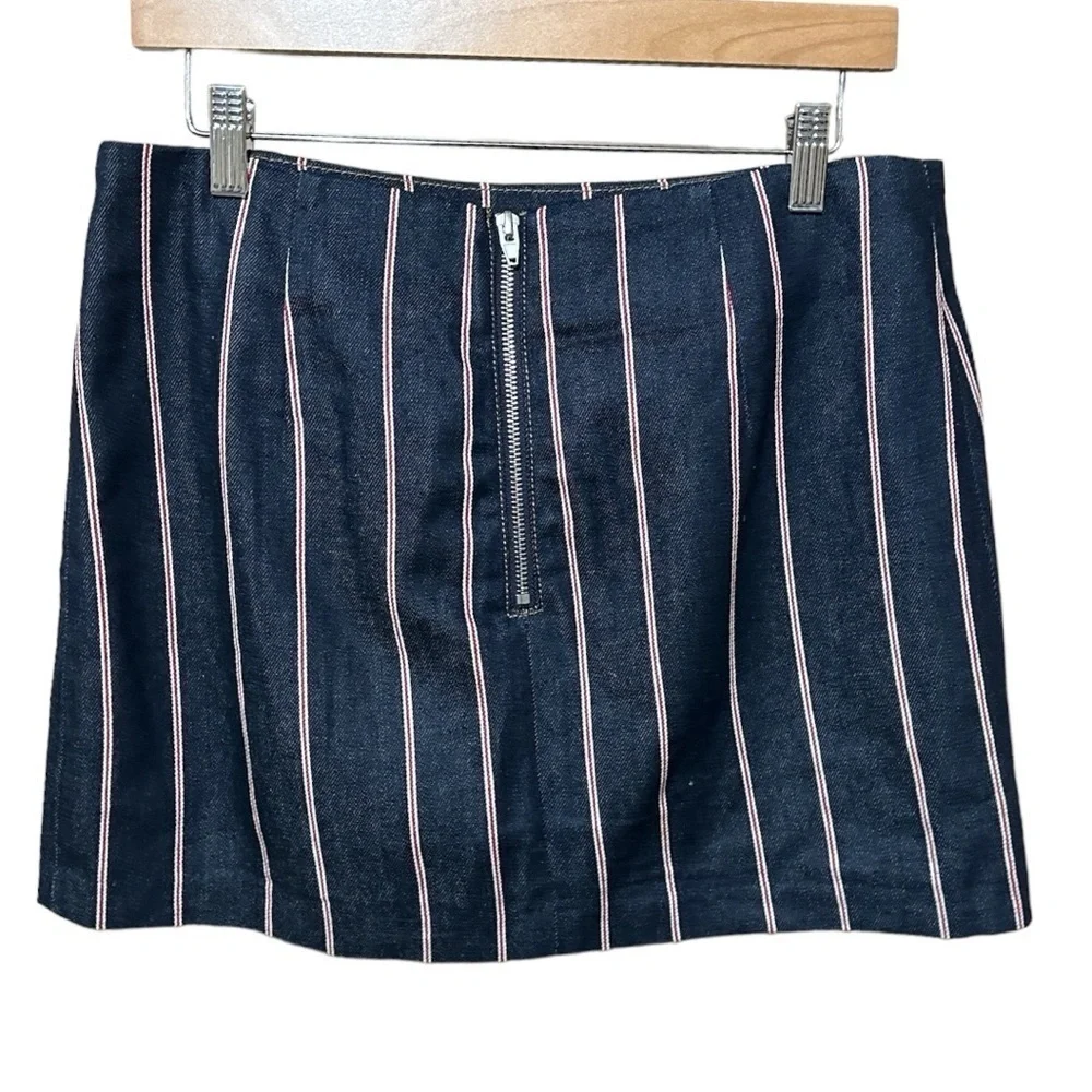 EUC - T by Alexander Wang - Striped Denim Skirt - size 8